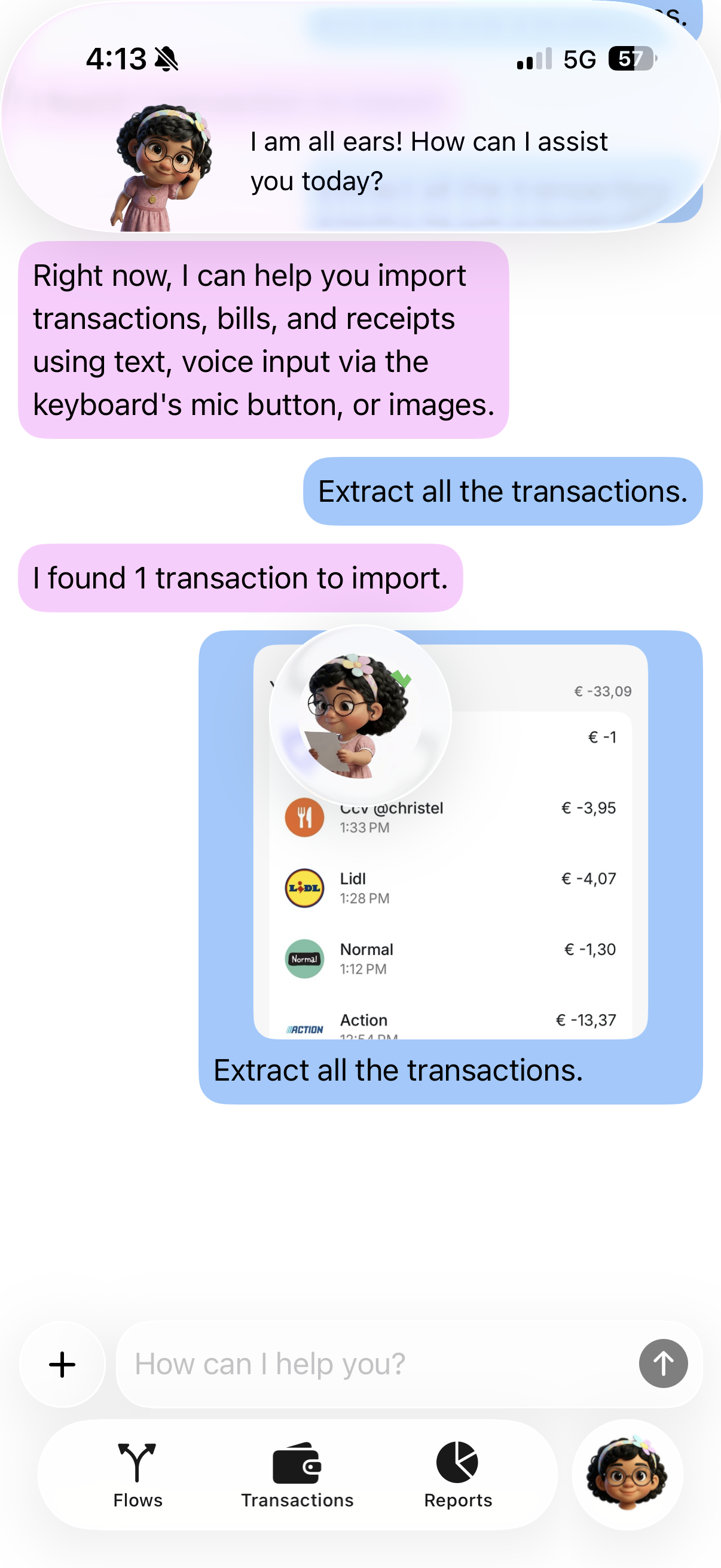 Rosa conversation view