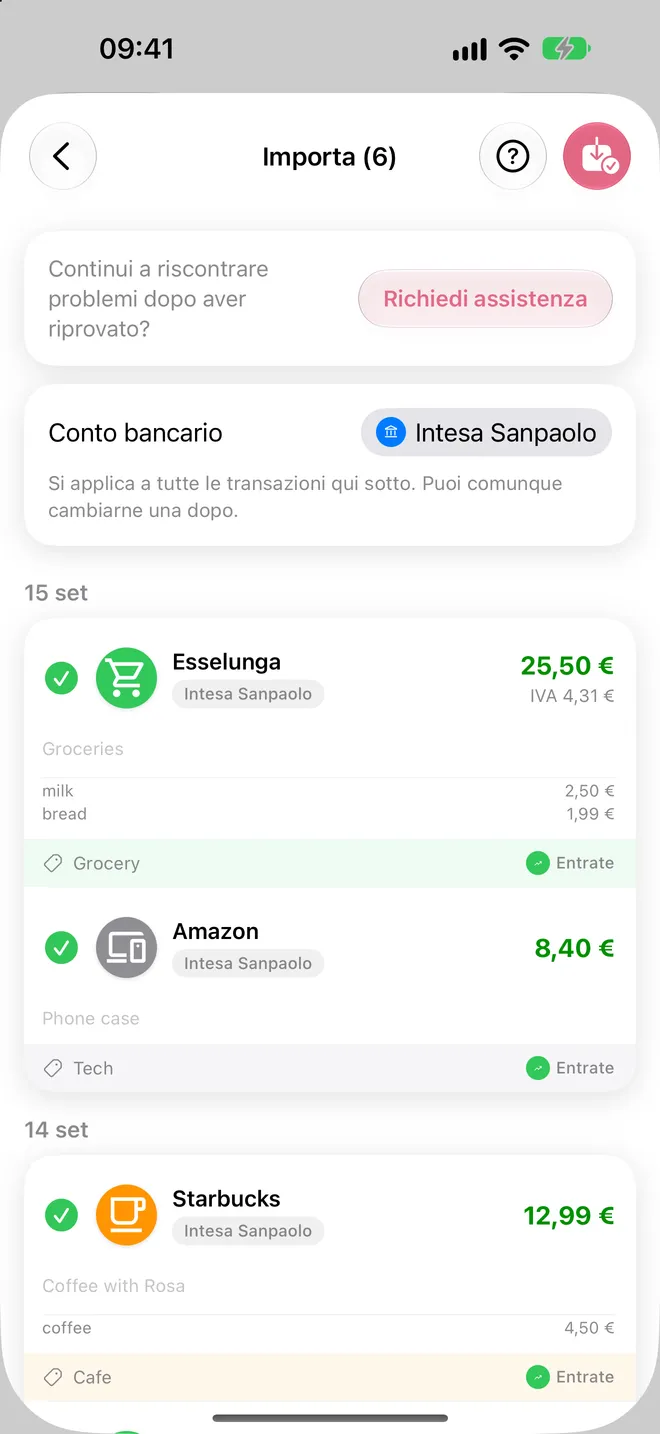 Verifica e importa