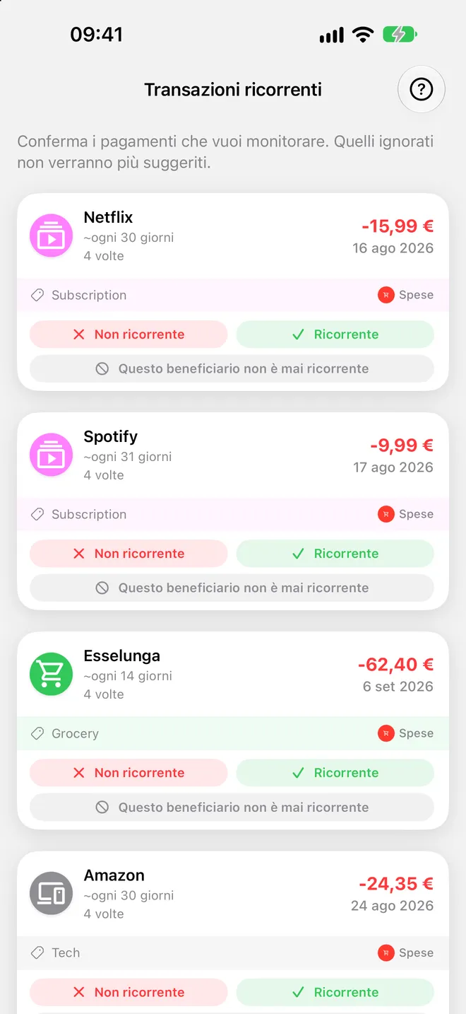 Transazioni ricorrenti