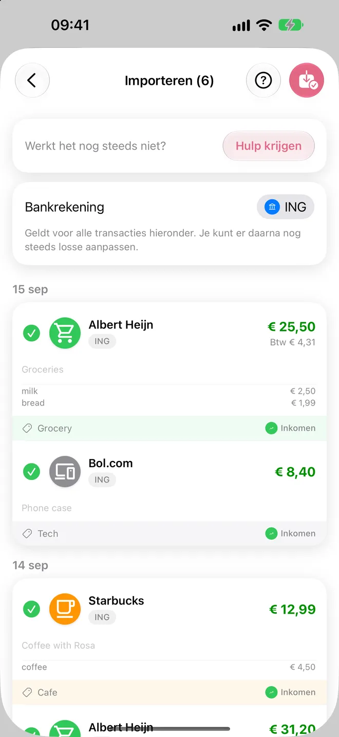 Controleren en importeren