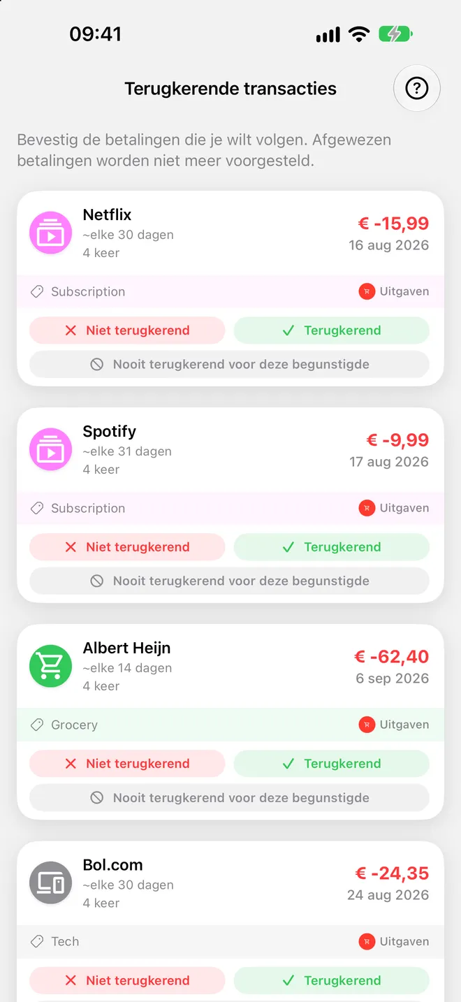 Terugkerende transacties