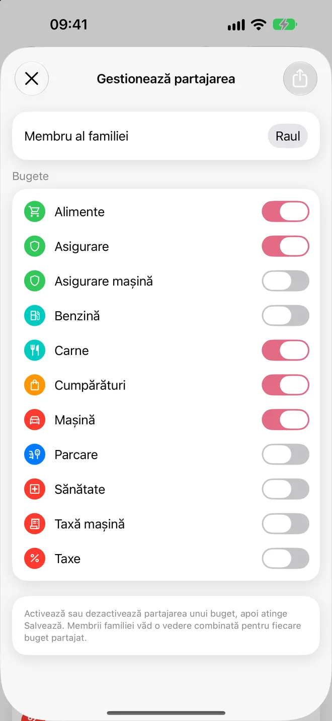 Gestionează partajarea