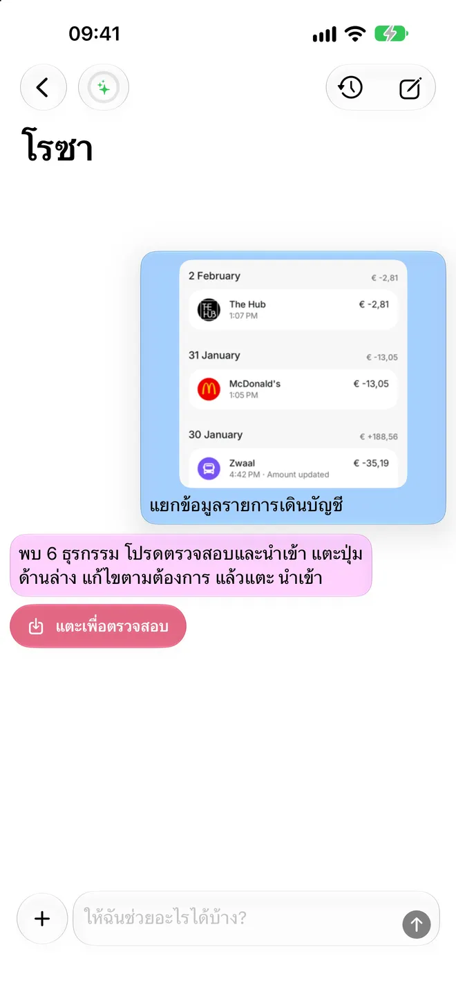 แยกข้อมูลรายการเดินบัญชี